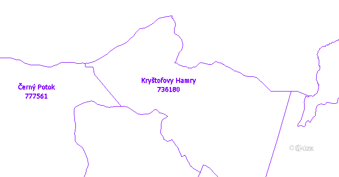 Katastrální mapa Kryštofovy Hamry