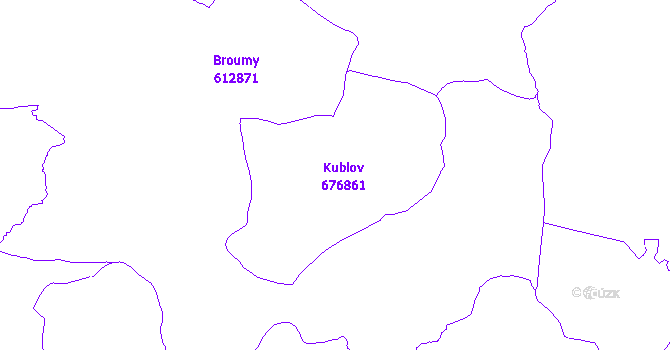 Katastrální mapa Kublov