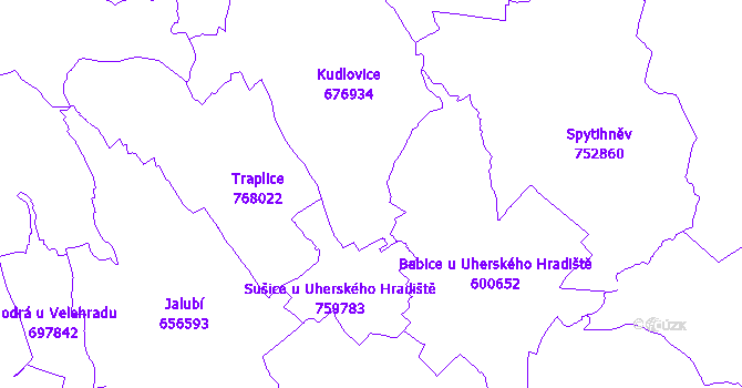 Katastrální mapa Kudlovice