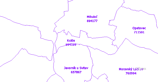 Katastrální mapa Kukle