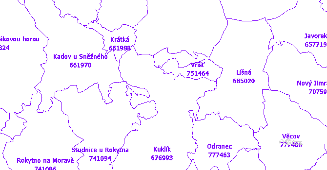 Katastrální mapa Kuklík