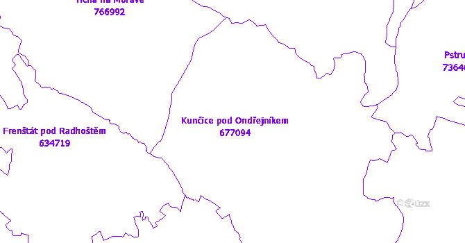 Katastrální mapa Kunčice pod Ondřejníkem