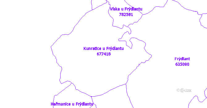 Katastrální mapa Kunratice