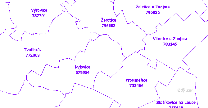 Katastrální mapa Kyjovice