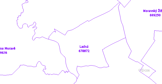 Katastrální mapa Ladná
