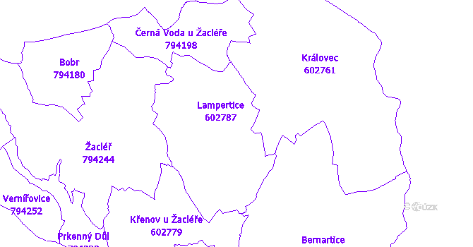 Katastrální mapa Lampertice