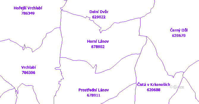 Katastrální mapa Lánov