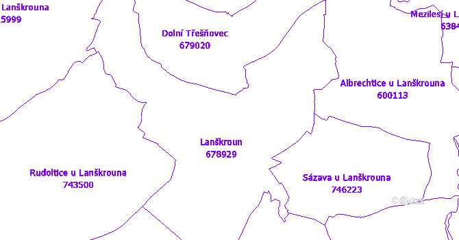 Katastrální mapa Lanškroun