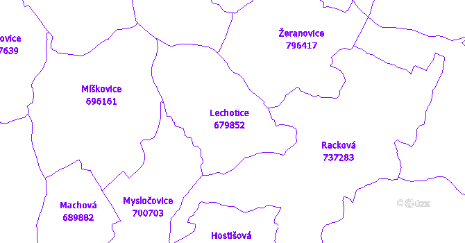 Katastrální mapa Lechotice
