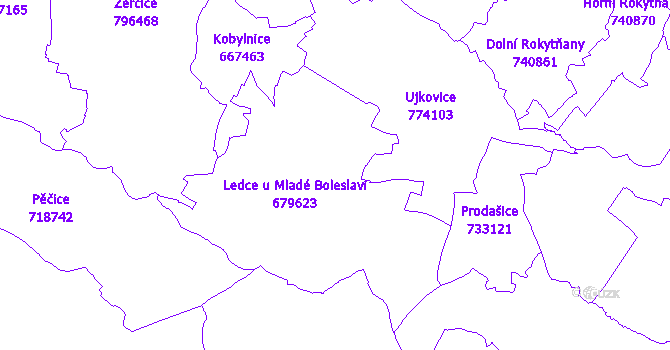 Katastrální mapa Ledce