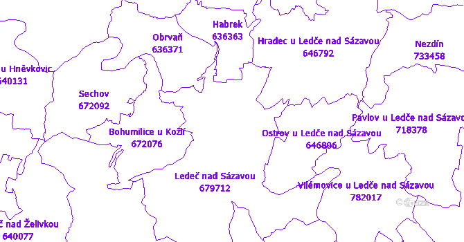 Katastrální mapa Ledeč nad Sázavou