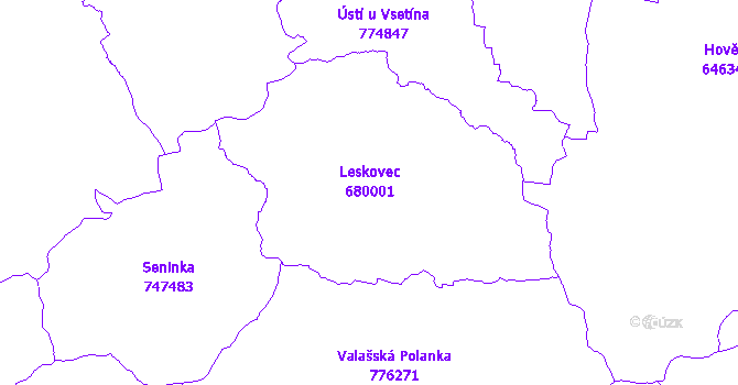 Katastrální mapa Leskovec
