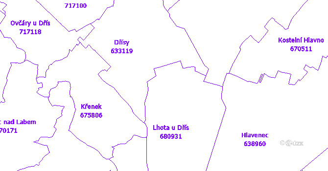 Katastrální mapa Lhota