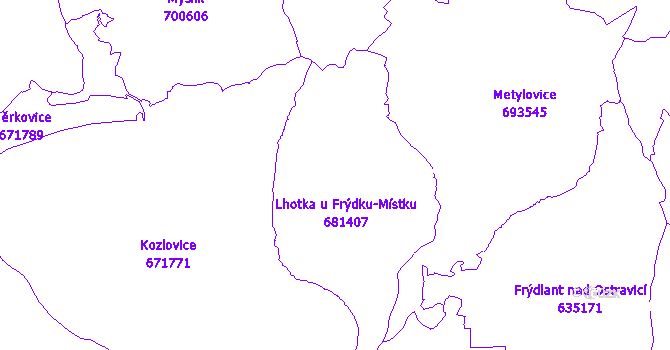 Katastrální mapa Lhotka