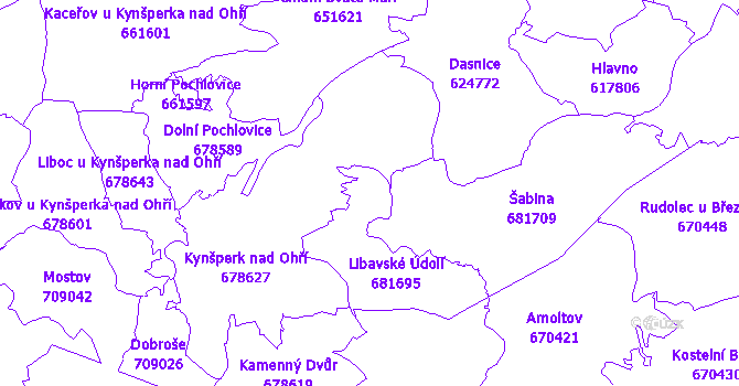 Katastrální mapa Libavské Údolí