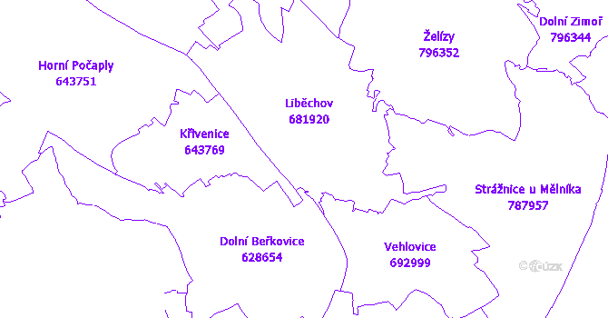 Katastrální mapa Liběchov