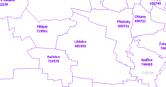 Katastrální mapa Libědice