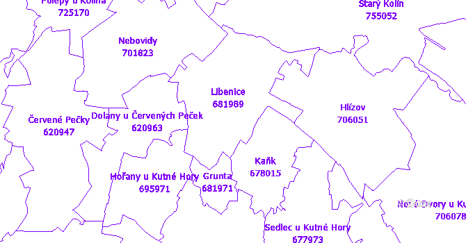 Katastrální mapa Libenice