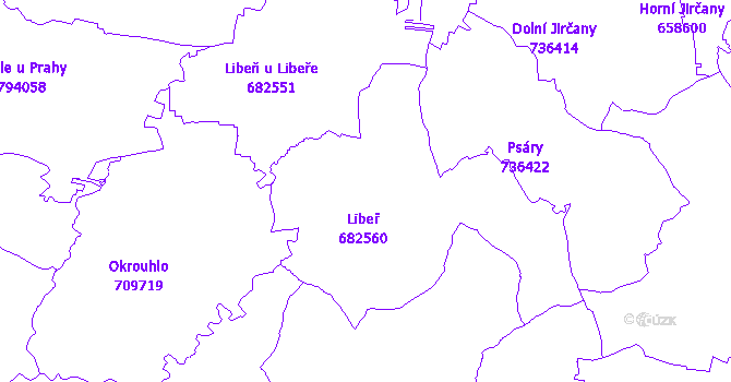 Katastrální mapa Libeř