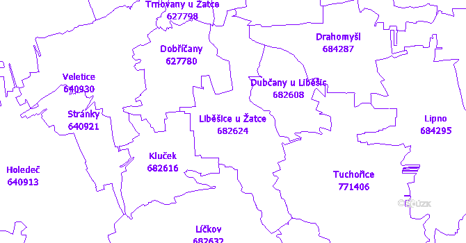 Katastrální mapa Liběšice