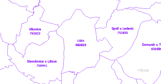 Katastrální mapa Libín