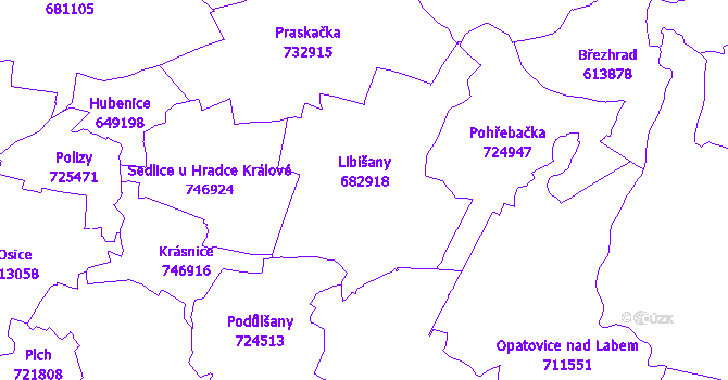 Katastrální mapa Libišany
