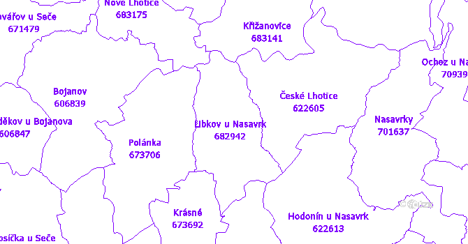 Katastrální mapa Libkov