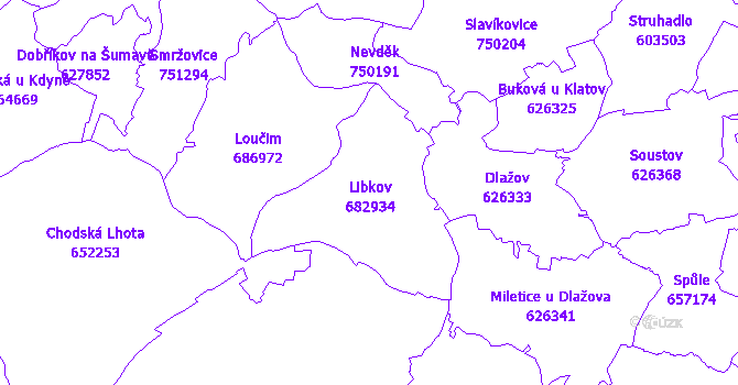 Katastrální mapa Libkov