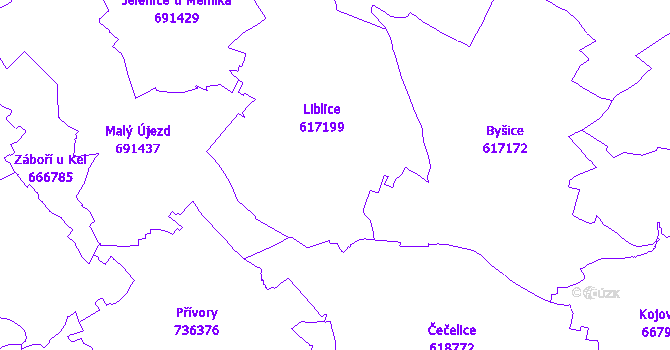 Katastrální mapa Liblice