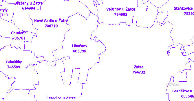 Katastrální mapa Libočany