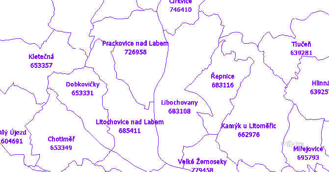 Katastrální mapa Libochovany