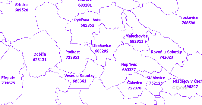 Katastrální mapa Libošovice