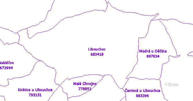 Katastrální mapa Libouchec