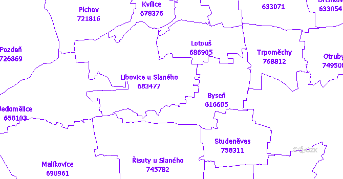 Katastrální mapa Libovice
