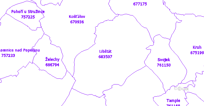 Katastrální mapa Libštát