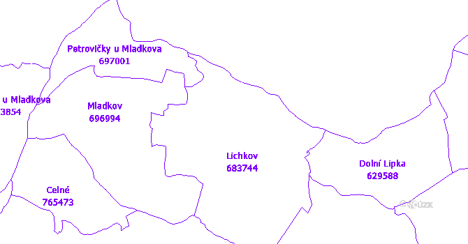Katastrální mapa Lichkov