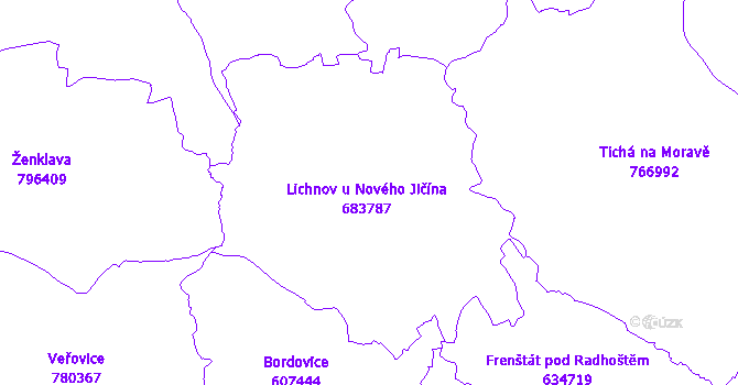 Katastrální mapa Lichnov