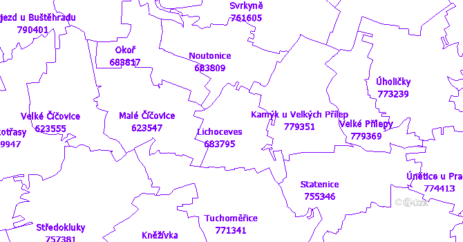 Katastrální mapa Lichoceves