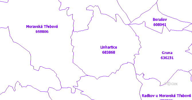 Katastrální mapa Linhartice