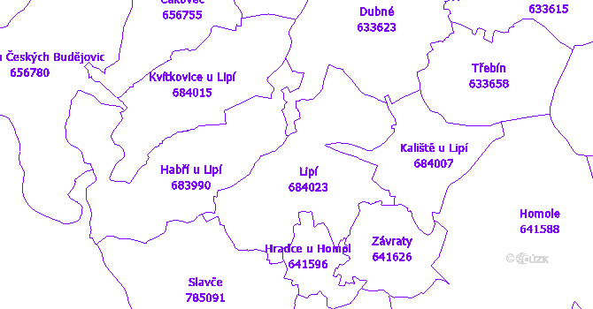 Katastrální mapa Lipí
