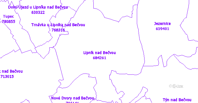 Katastrální mapa Lipník nad Bečvou