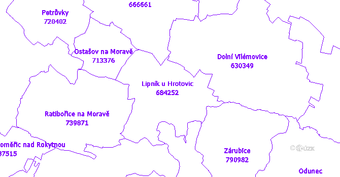 Katastrální mapa Lipník