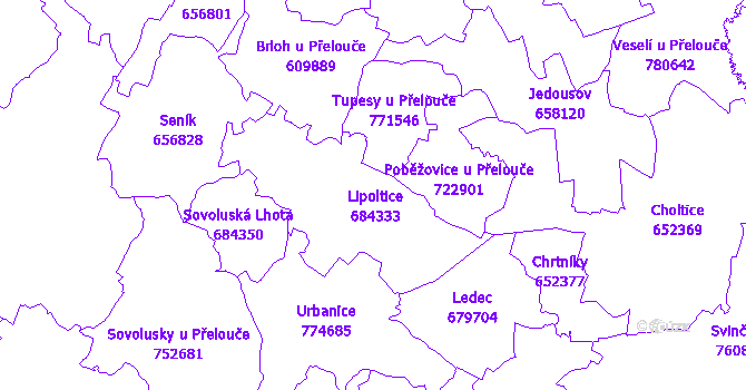 Katastrální mapa Lipoltice
