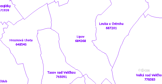 Katastrální mapa Lipov