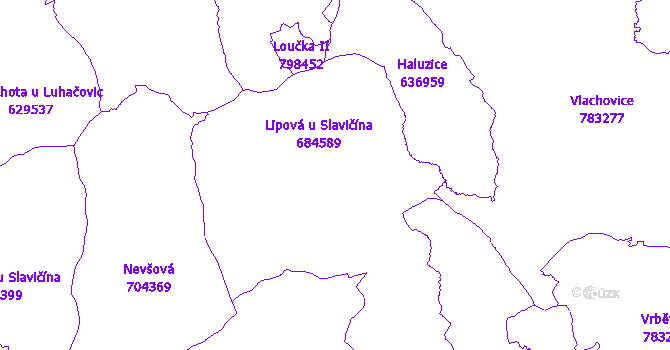Katastrální mapa Lipová