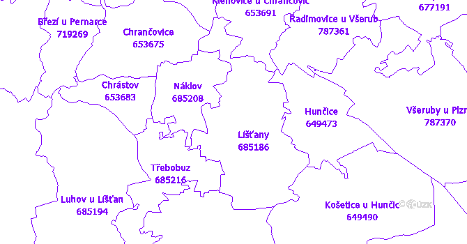 Katastrální mapa Líšťany