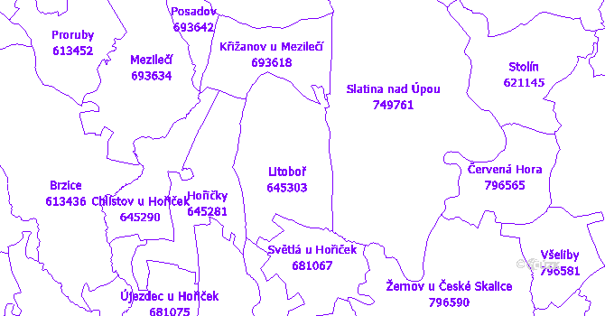 Katastrální mapa Litoboř