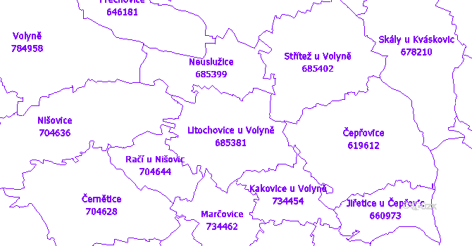 Katastrální mapa Litochovice