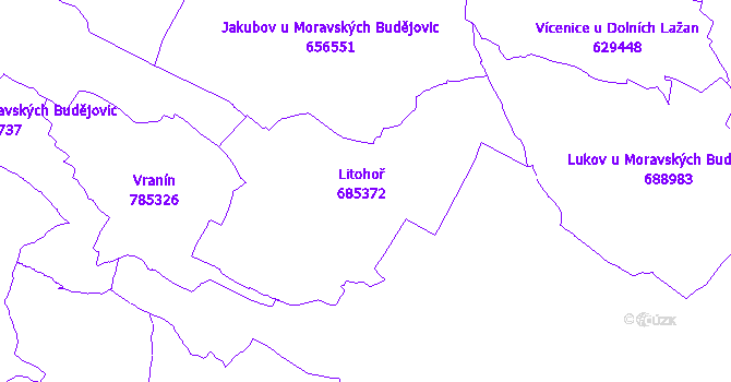 Katastrální mapa Litohoř