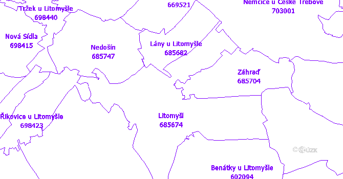 Katastrální mapa Litomyšl